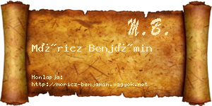 Móricz Benjámin névjegykártya