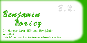 benjamin moricz business card